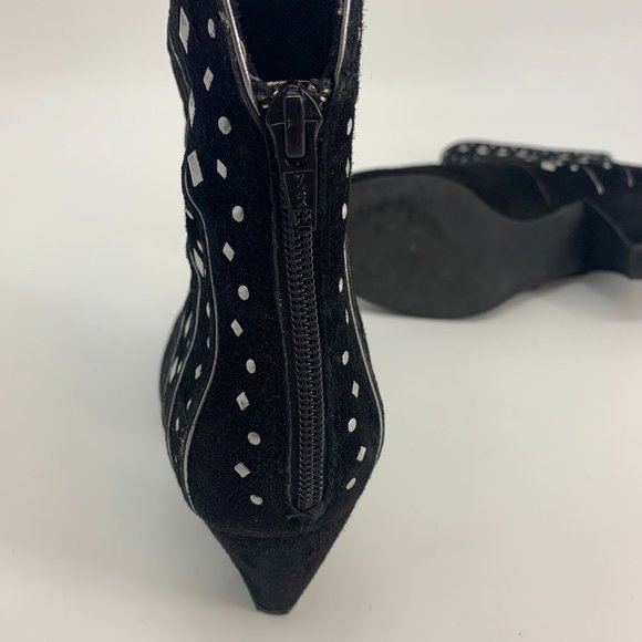Vaneli Black Suede Ankle Boots with Silver studs Size 8M - Picture 8 of 8